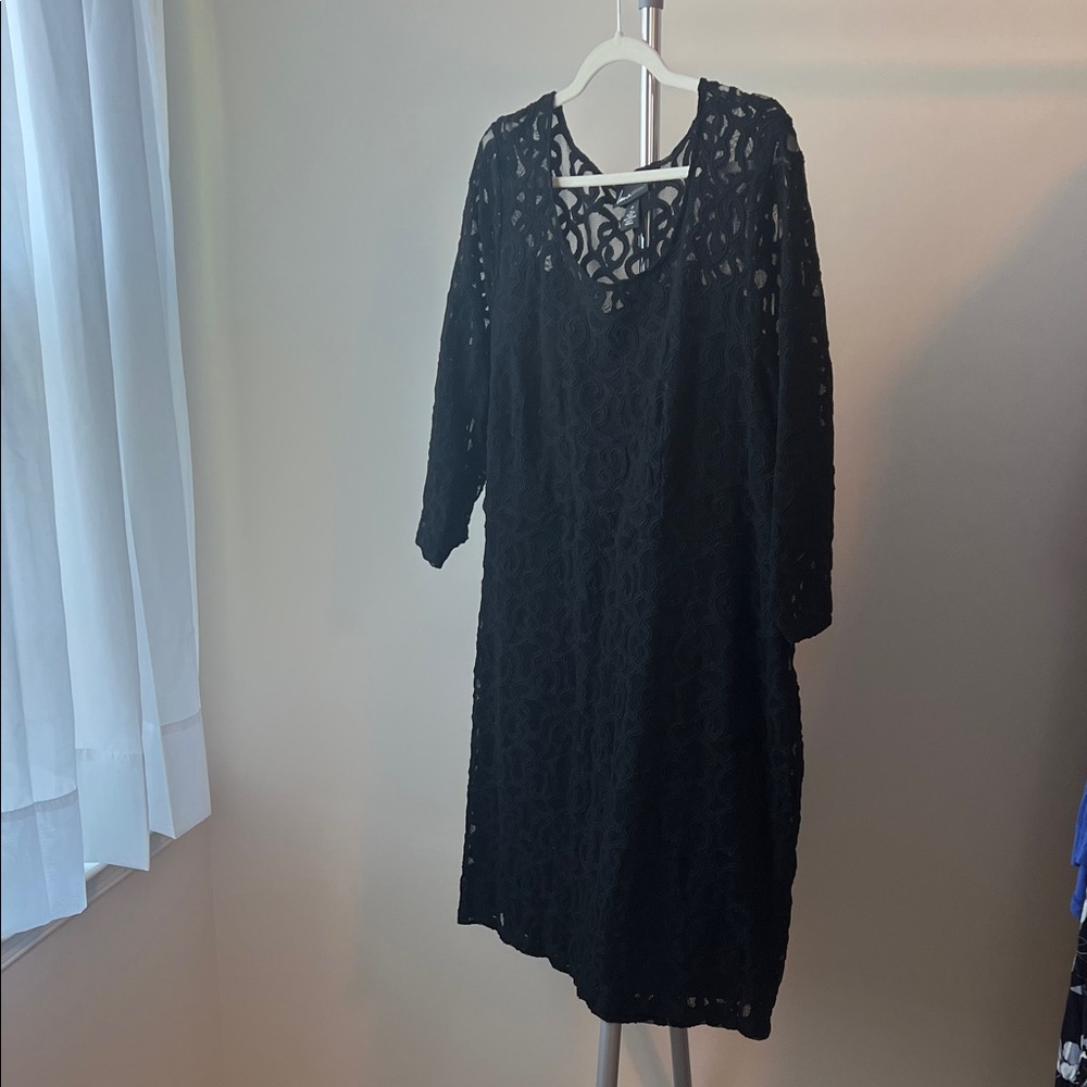 Lane Bryant Black Long Sleeve Lace Dress